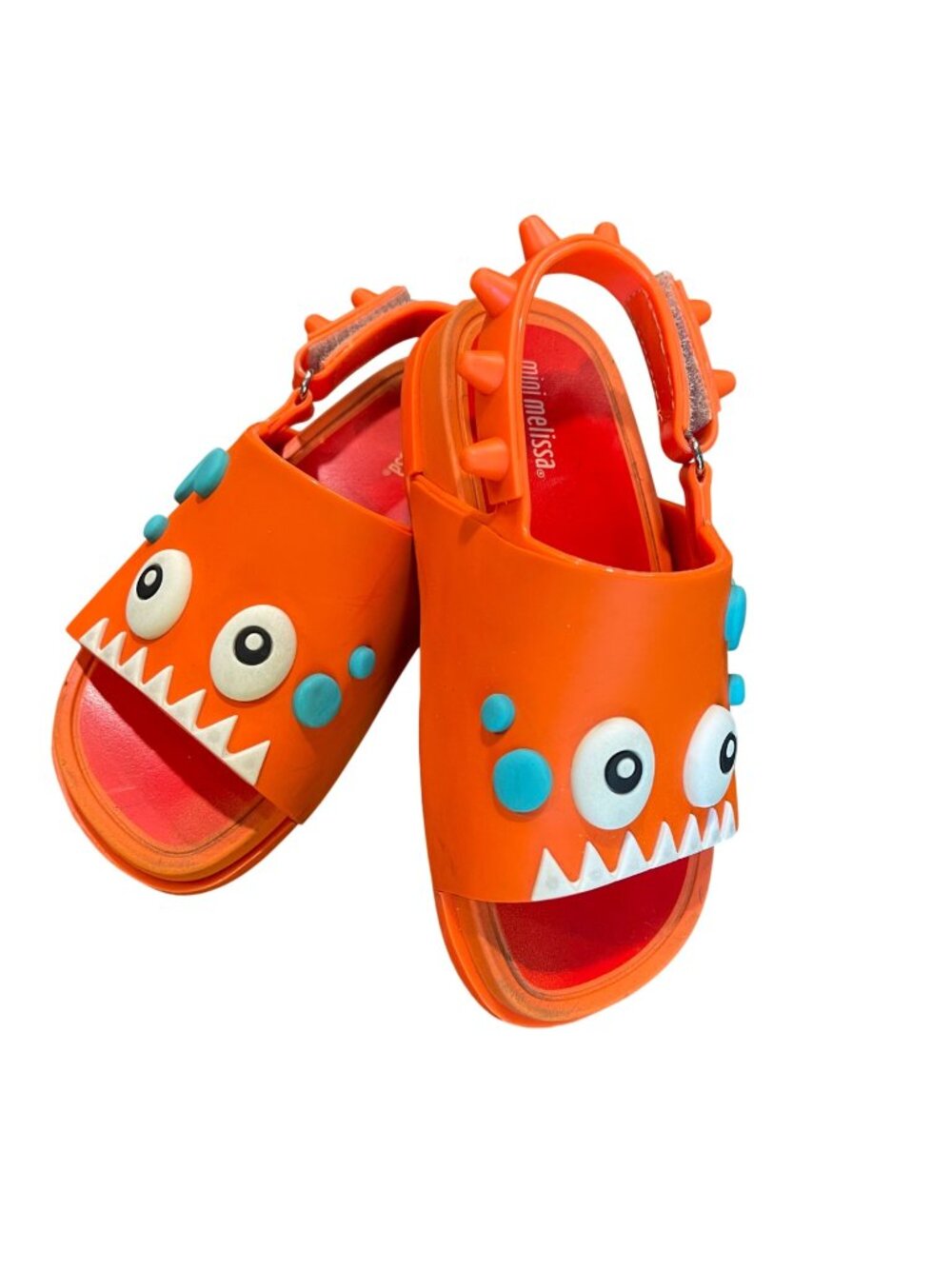 Mini Melissa Beach Slide Dino Sandal Toddler Size 10 Adjustable Back Orange